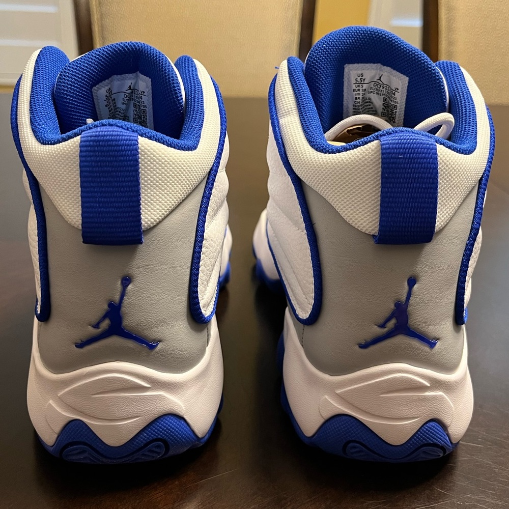 New Nike Air Jordan Pro Strong Basketball Sneaker White Blue Shoes Size US 5.5 - Picture 6 of 12